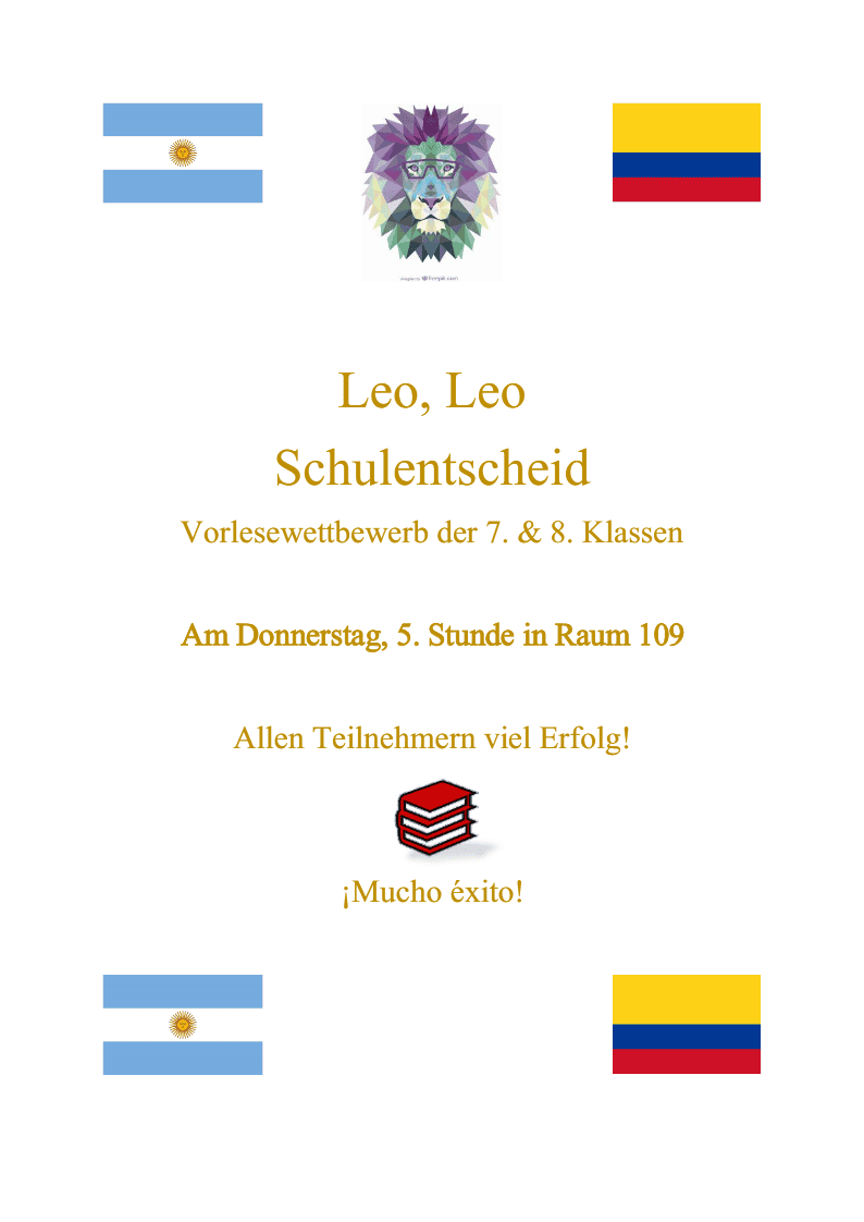 Vorlese-Wettbewerb Landes- und Bundes-Finals